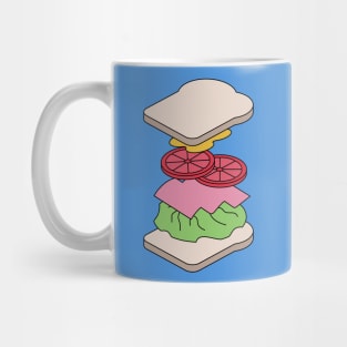 Exploded Sandwich Diagram.  Graphic Artwork Mug